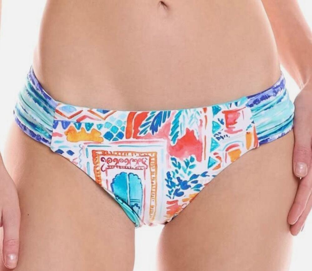 La Blanca Terra Italia Reversible Side Shirred Hipster Bikini Bottom 16 NWT